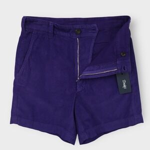 NEW! Drake's Corduroy Shorts Purple Fatigue Casual Summer‎ Menswear Size 29